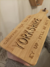 Bamboo Serving paddle - Chopping Board - Yorkshire Slang