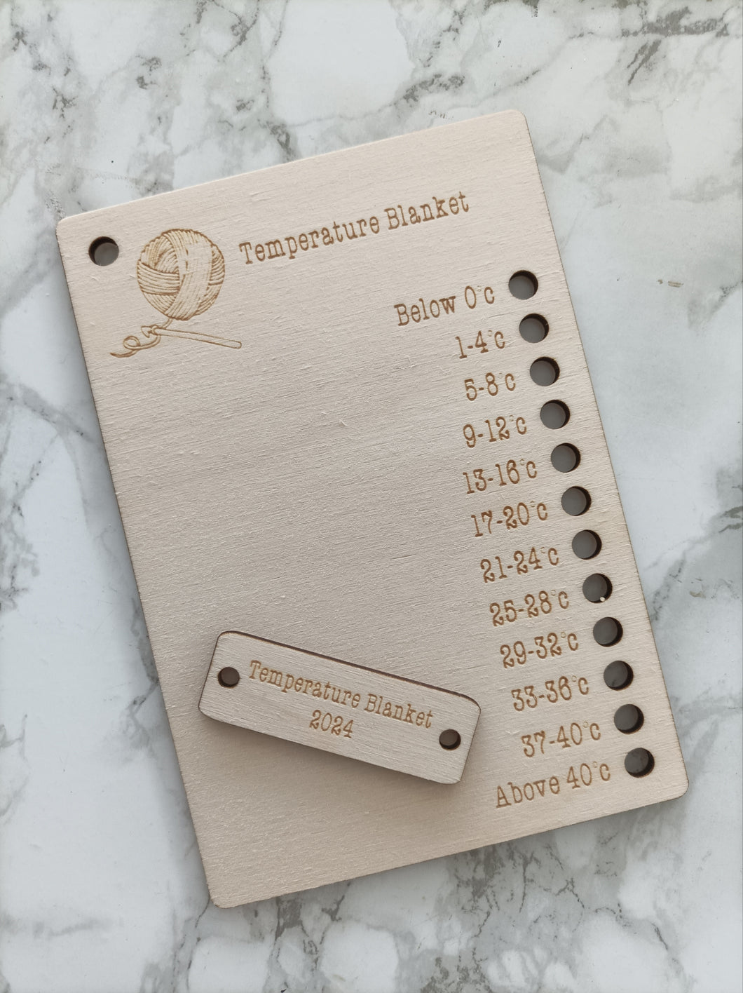 Yarn Card for Temperature Blanket - Knitting and Crochet Accessory Tool.
