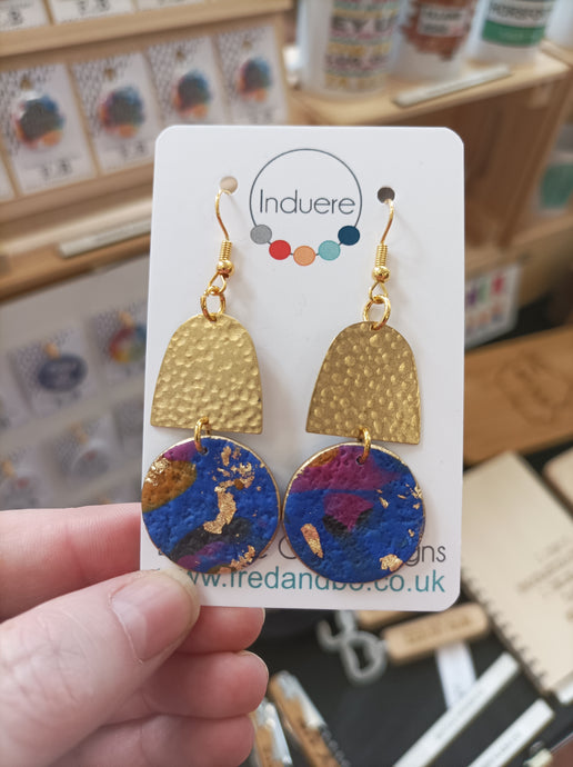 Induere Designs Polymer Clay Earrings| Mystic Circle Drop