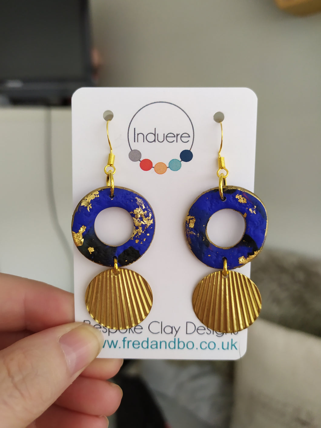 Induere Designs Polymer Clay Earrings| Mystic Ring Drop 17H