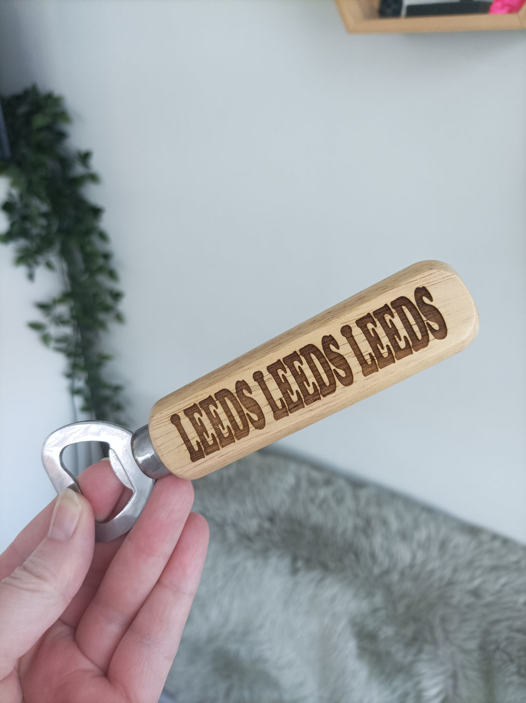Leeds Leeds Leeds - Engraved Wooden Bottle Opener