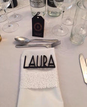 Wedding name place settings- laser cut names set of 10 Gatsby font - Fred And Bo