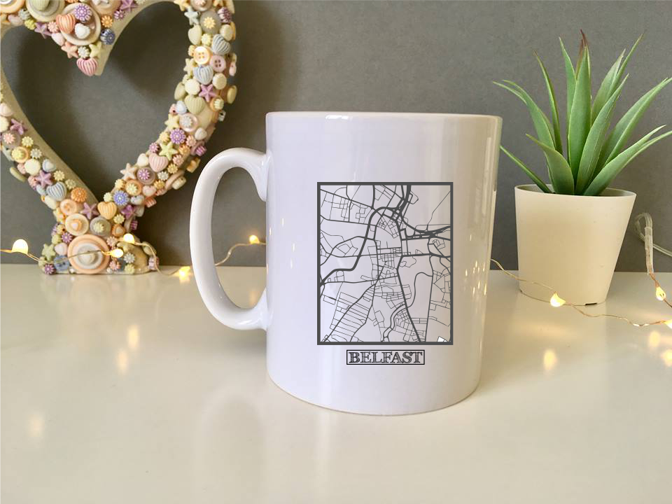 Belfast Map ceramic mug