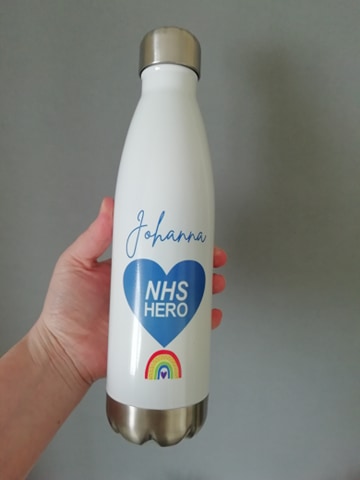 Personalised NHS Hero Rainbow Chilly Water Bottle 500ml - Fred And Bo