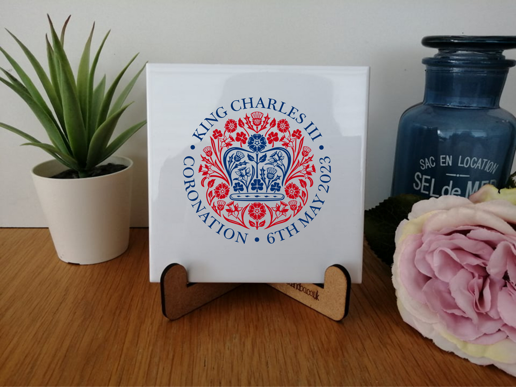 King Charles III Coronation Printed Tile - Keepsake Gift