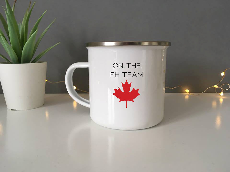 Canadian Flag The Eh Team Enamel Cup 12oz