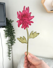 Laser Cut Wooden Chrysanthemum - Flower In A Test Tube - Birth Month Flower Gift