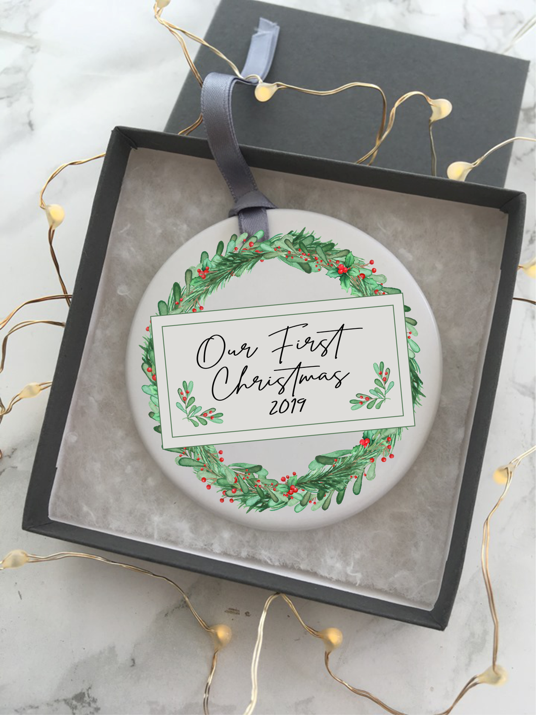 Our first christmas 2019 - Ceramic Hanging Decoration - Fred And Bo