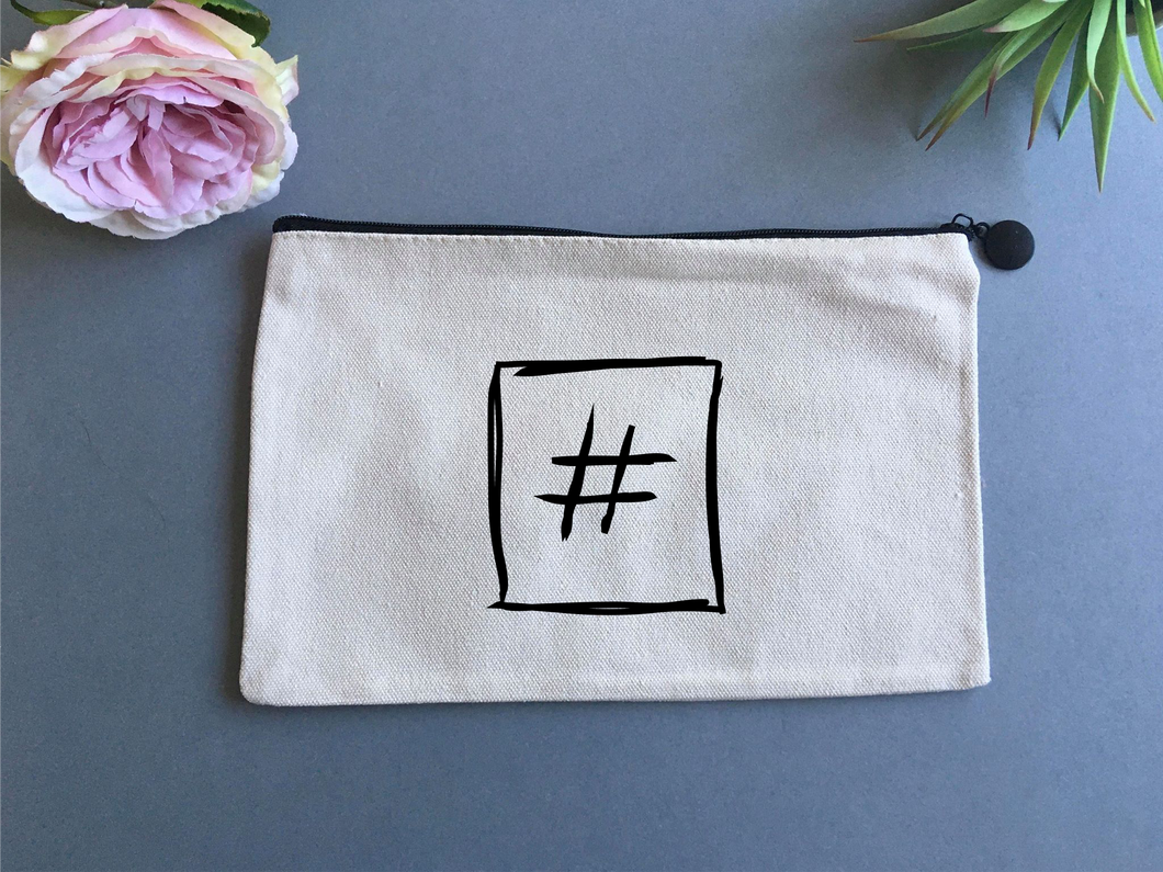 Linen pouch - Hashtag hand drawn - Fred And Bo