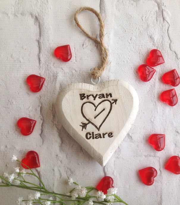 Chunky engraved hanging heart - Fred And Bo
