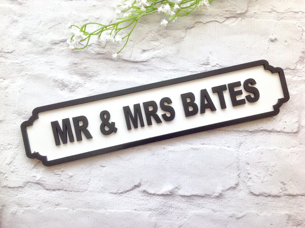 NAME (up to eight characters) personalised Railway street sign vintage style name plaque - Fred And Bo