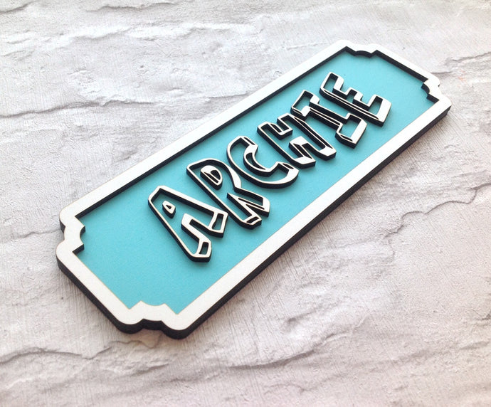 NAME in 3D FONT- personalised Railway street sign vintage style name plaque - Fred And Bo