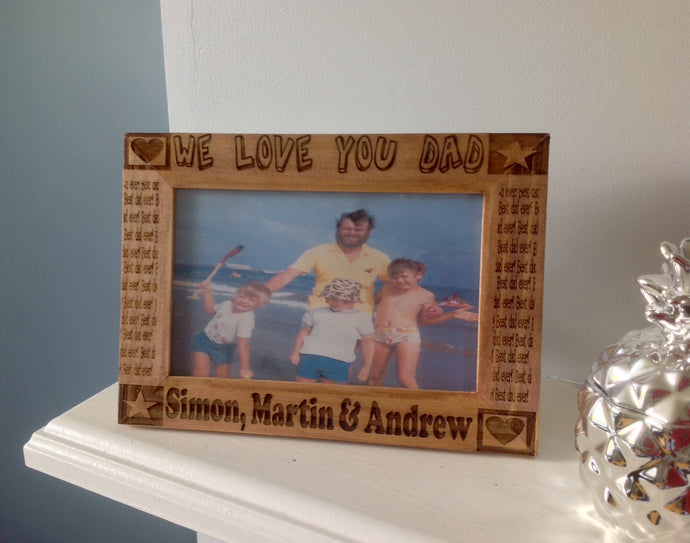 We love you dad- engraved wood photo frame 6