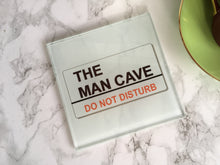 Man cave street sign style - printed Glass Coaster - Fred And Bo