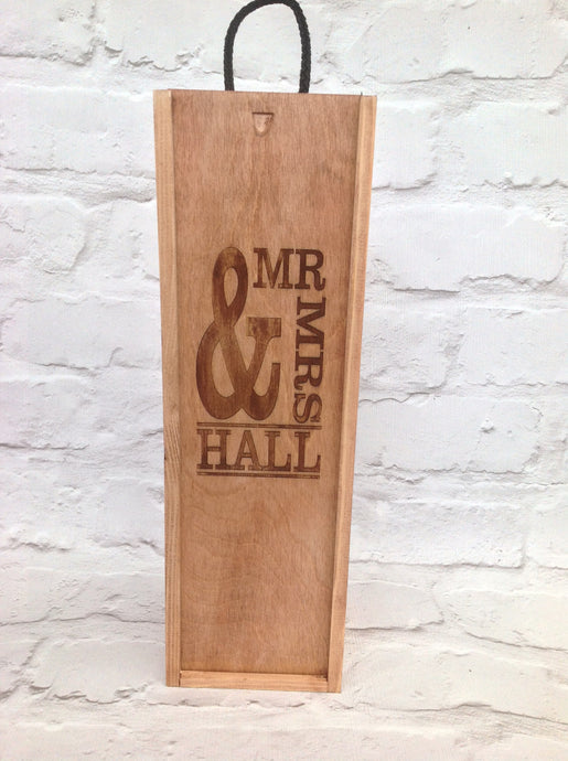 Wine box - Personalised Mr & Mrs - wedding gift - Fred And Bo