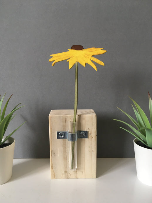 Wooden Sunflower - Flower In A Test Tube - Fred And Bo