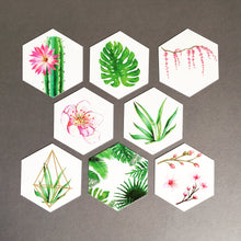 Hexagon wall art tile- cactus flower - Fred And Bo