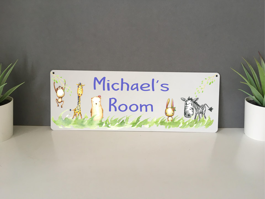 Safari animal personalised hanging door sign - Fred And Bo