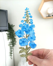 Laser Cut Wooden Larkspur - Flower In A Test Tube - Birth Month Flower Gift
