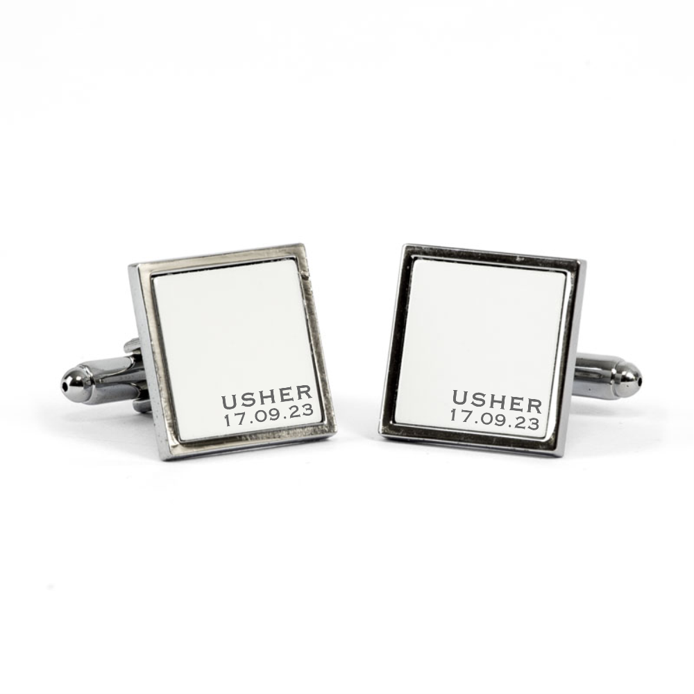 Personalised Usher Cufflink - Wedding