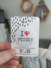 I Love Pudsey - Button Badge 38mm