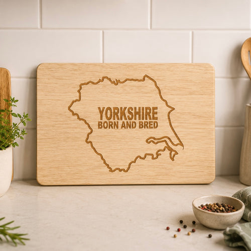 Engraved chopping board- Yorkshire Outline Gods Own Country