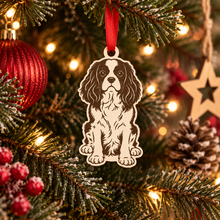 Engraved King Charles Spaniel Dog Breed Christmas Bauble – Personalised Pet Keepsake