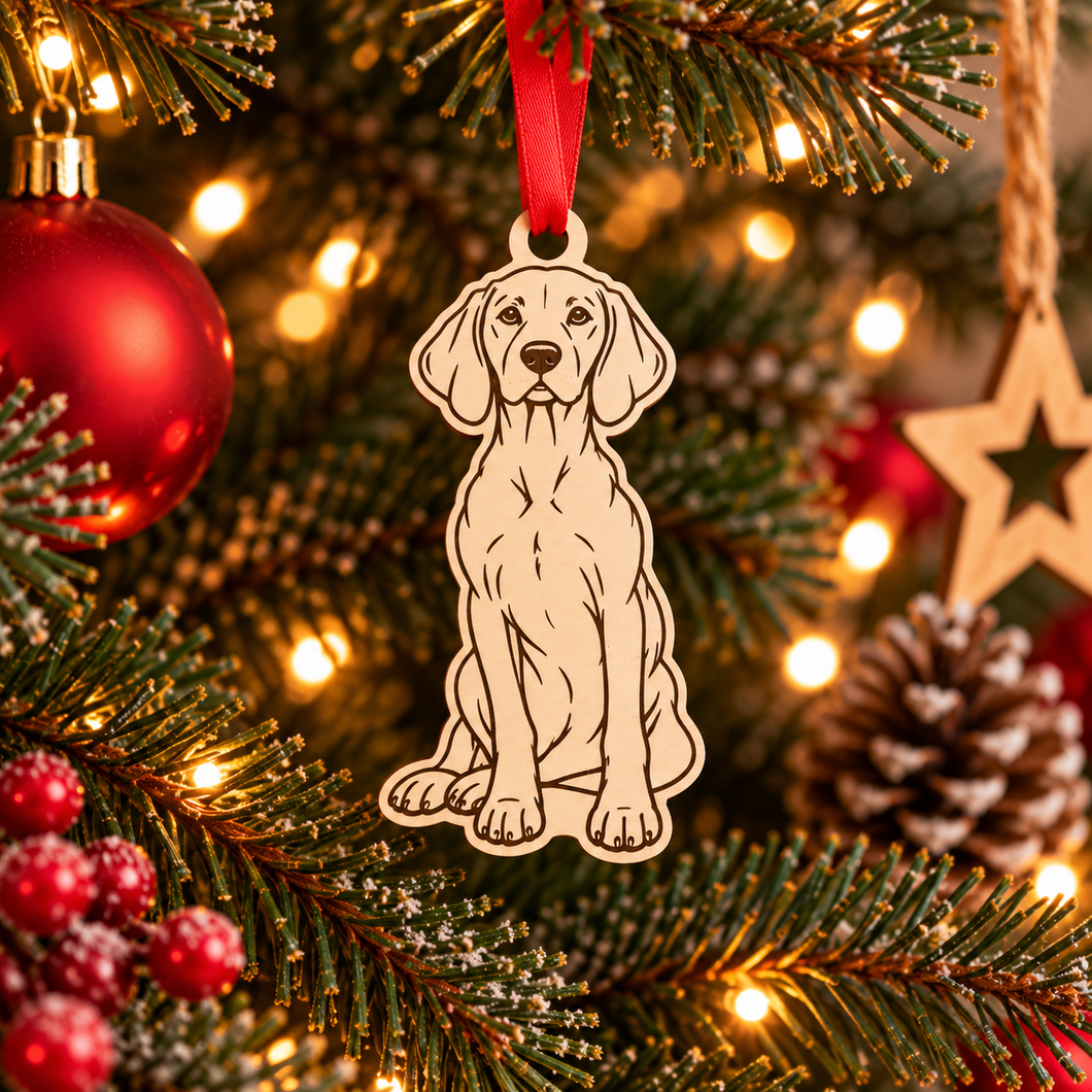 Engraved Vizsla Dog Breed Christmas Bauble – Personalised Pet Keepsake