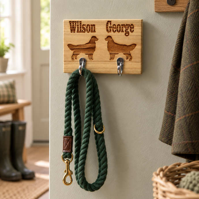 Personalised Double Dog Lead Holder