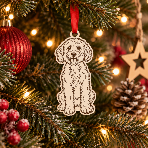Engraved Cavapoo Dog Breed Christmas Bauble – Personalised Pet Keepsake