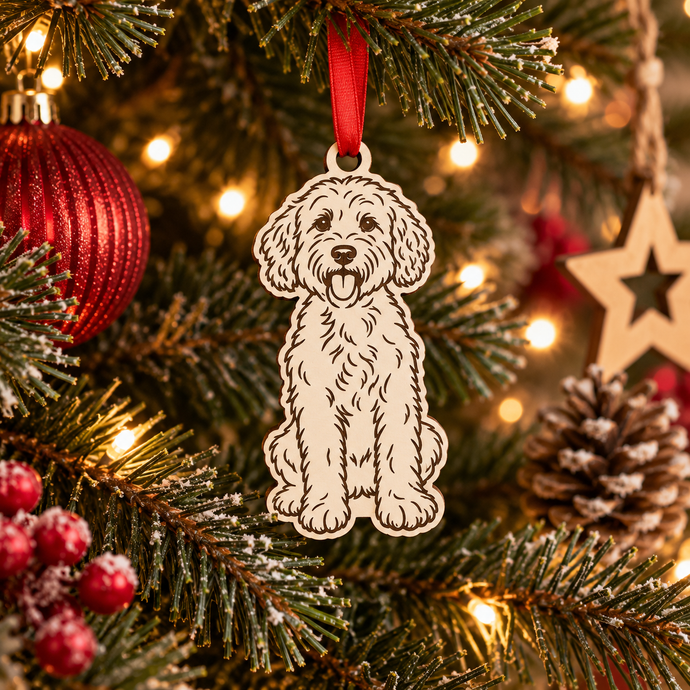 Engraved Cavapoo Dog Breed Christmas Bauble – Personalised Pet Keepsake