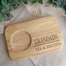 Personalised Engraved Wooden Tea & Biscuit Board - Dad's Biscuits