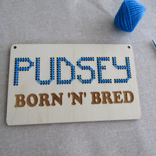 Pudsey Born N Bred - Cross Stitch Kit – Wooden Plaque