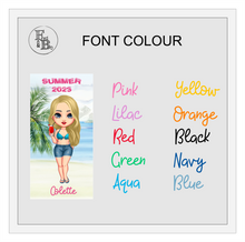 Custom Holiday Girl Cartoon Name Personalised Towel