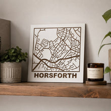 Map Art - Horsforth Engraved Wooden Street Map – Leeds