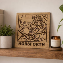 Map Art - Horsforth Engraved Wooden Street Map – Leeds