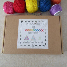 🎄 Set of 3 Christmas Tree Decorations Stitch Kit – DIY Embroidery Craft Kit