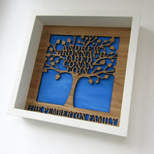 Personalised Family Tree Box Frame | Laser Cut Wall Art |