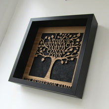 Personalised Family Tree Box Frame | Laser Cut Wall Art |