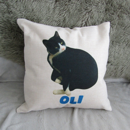 Custom Pet Photo Cushion – Personalised Dog or Cat Pillow, Pet Memorial Gift, 40cm