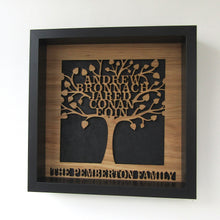 Personalised Family Tree Box Frame | Laser Cut Wall Art |