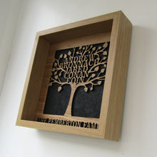 Personalised Family Tree Box Frame | Laser Cut Wall Art |