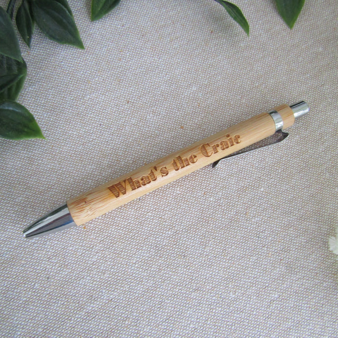 What’s The Craic - Belfast Banter- Engraved Bamboo Pen