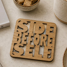 Set of 4 Leeds Football Coasters - Laser Cut Coaster Mini Plaque - Oak Veneer -Set 2