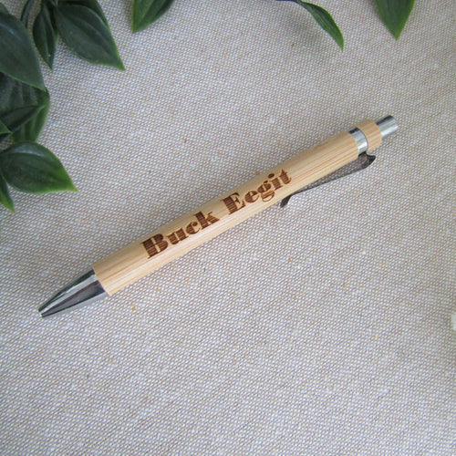 Buck Eegit - Belfast Banter- Engraved Bamboo Pen