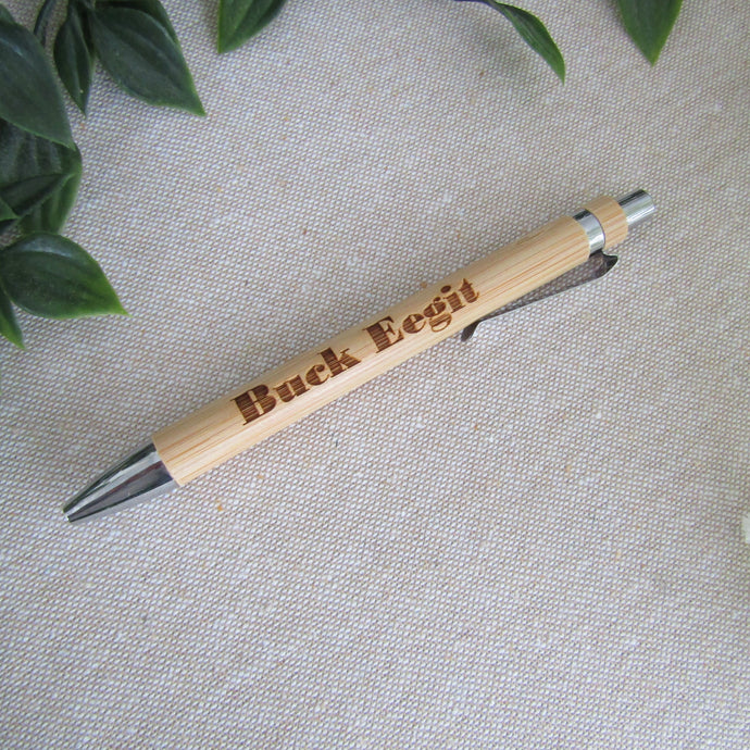 Buck Eegit - Belfast Banter- Engraved Bamboo Pen
