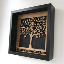 Personalised Family Tree Box Frame | Laser Cut Wall Art |