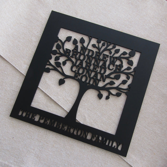 Family tree laser cut - personalised family gift
