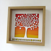 Personalised Family Tree Box Frame | Laser Cut Wall Art |