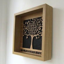 Personalised Family Tree Box Frame | Laser Cut Wall Art |